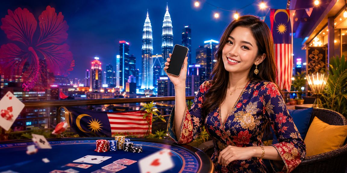 Permainan poker di Kuala Lumpur dengan atmosfera Malaysia yang meriah
